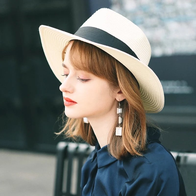 🌿 Oferta especial 【56-58 cm】Sombrero artesanal de palma de Ecuador