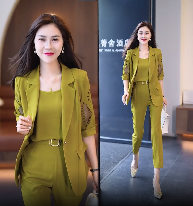 🏆【Jachetă+Vestă+Pantaloni】Set de trei piese, costum casual nou la modă 2025