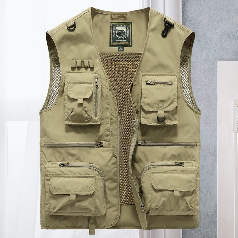 💥💥【Reducere limitată de 80%】【S-5XL】Vestă cu mai multe buzunare pentru îmbrăcăminte de lucru în aer liber de vară