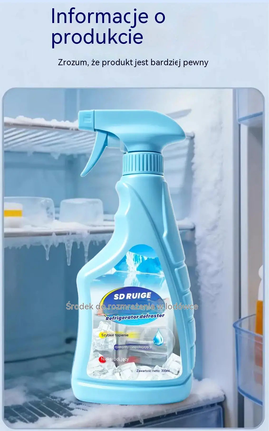 🔥🎖️【2 butelki za 119 zł】❄️Spray do rozmrażania i usuwania lodu z lodówki
