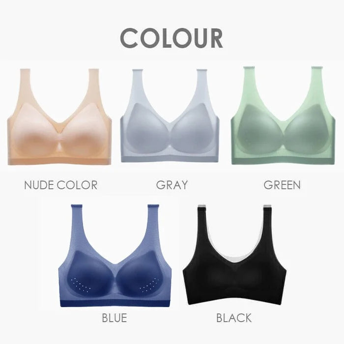 ✨🌈【M-5XL】【1 set de 5 piese】Sutien nou de vara din matase de gheata, racoros, confortabil si respirabil