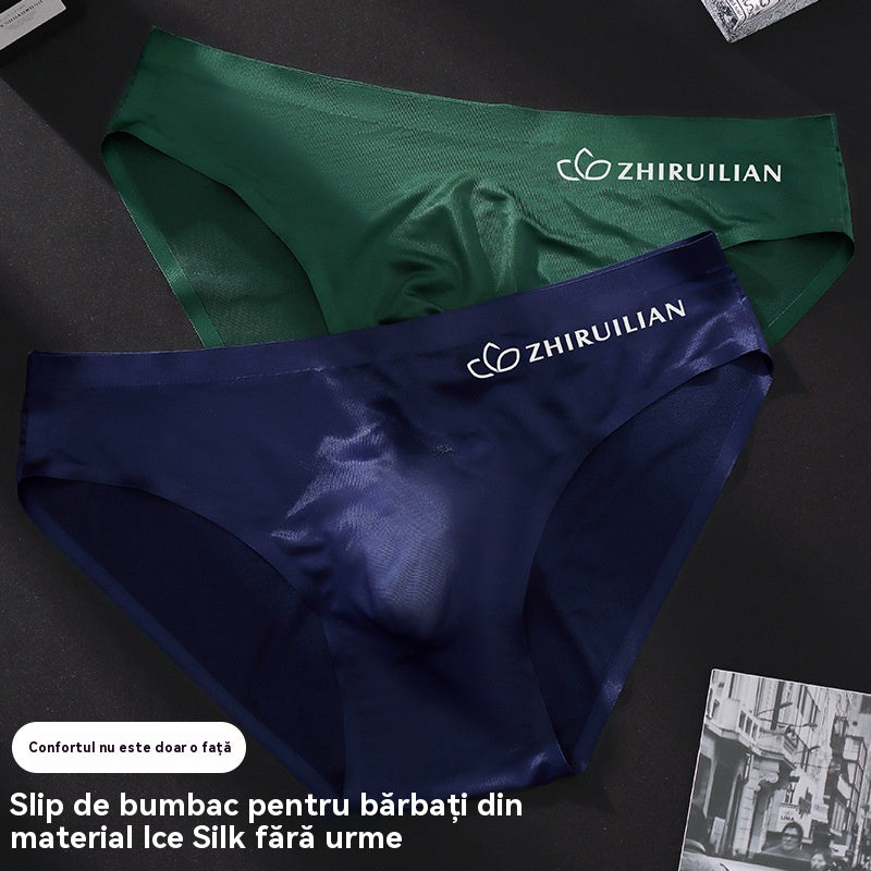 🔥🩲【Cumpără 2, primești 3 gratuit】Chiloți respirabili din mătase glacială pentru bărbați, cu talie joasă (45-100 kg)