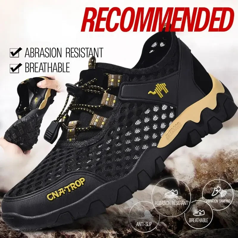 Nueva oferta 【39-44】 2025 zapatos de senderismo de malla transpirable para hombre de verano, impermeables y antideslizantes