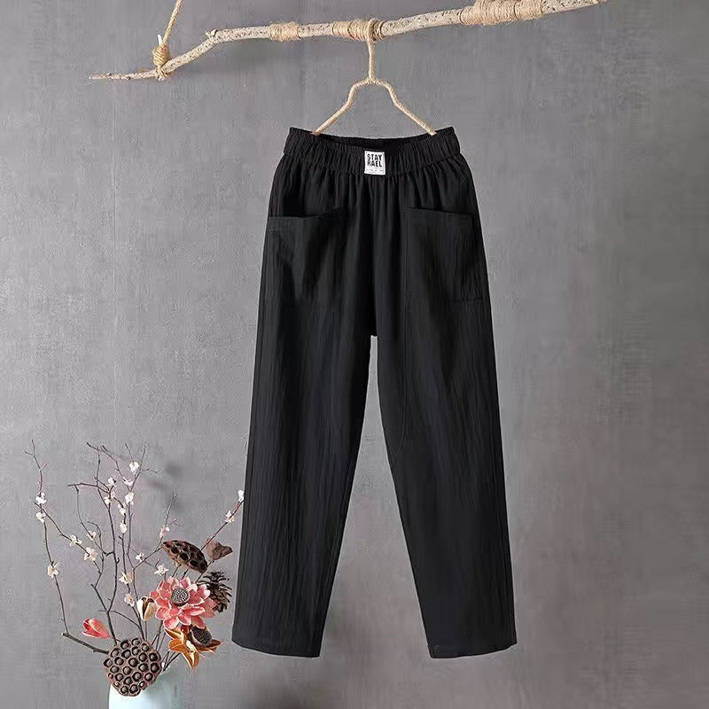 🌿🌈【M-4XL】Pantaloni largi de damă în stil nou de vară 2025, pantaloni casual respirabili și confortabili