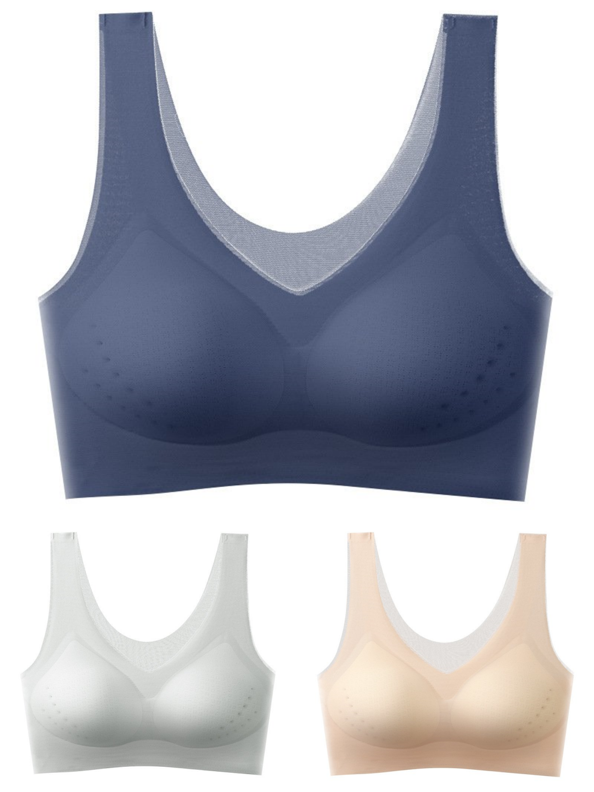 💕🎁【1 set 3 piese】2025, sutien push-up din mătase de gheață fără cusături
