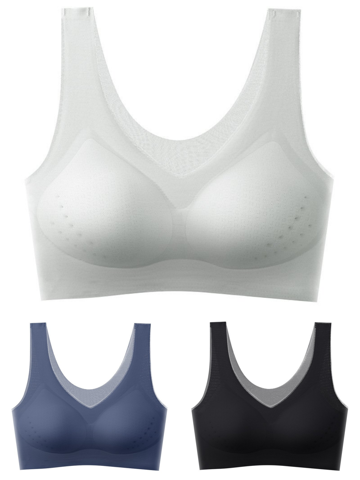 💕🎁【1 set 3 piese】2025, sutien push-up din mătase de gheață fără cusături