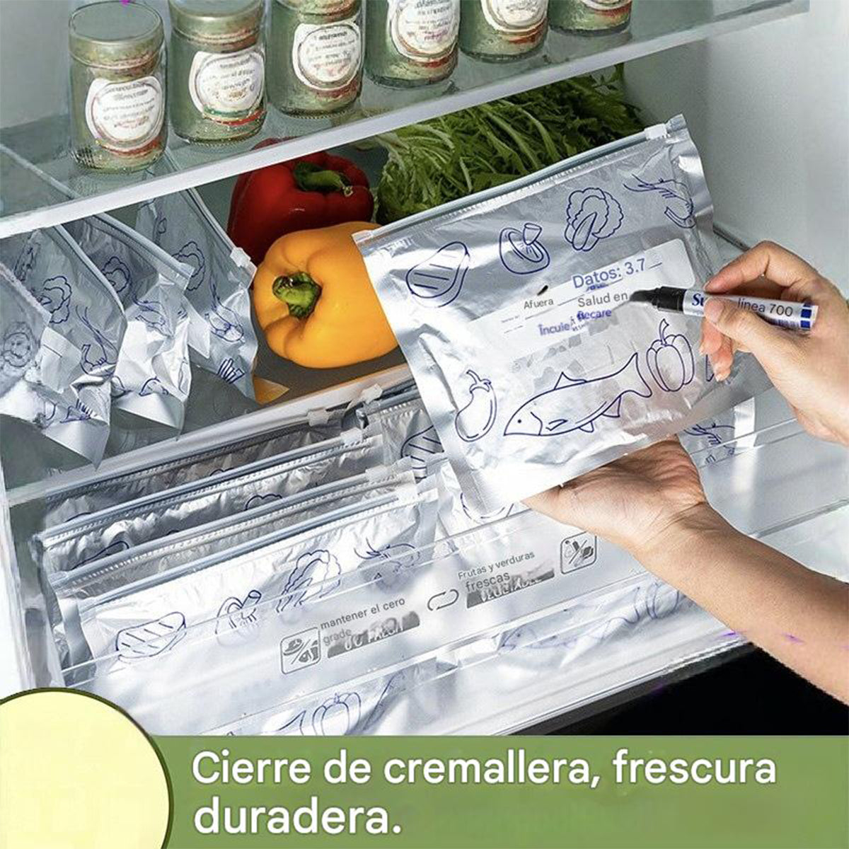 🔥🔥Un total de 30 bolsas de papel de aluminio antibacterianas, súper fáciles de usar, para conservar la frescura.