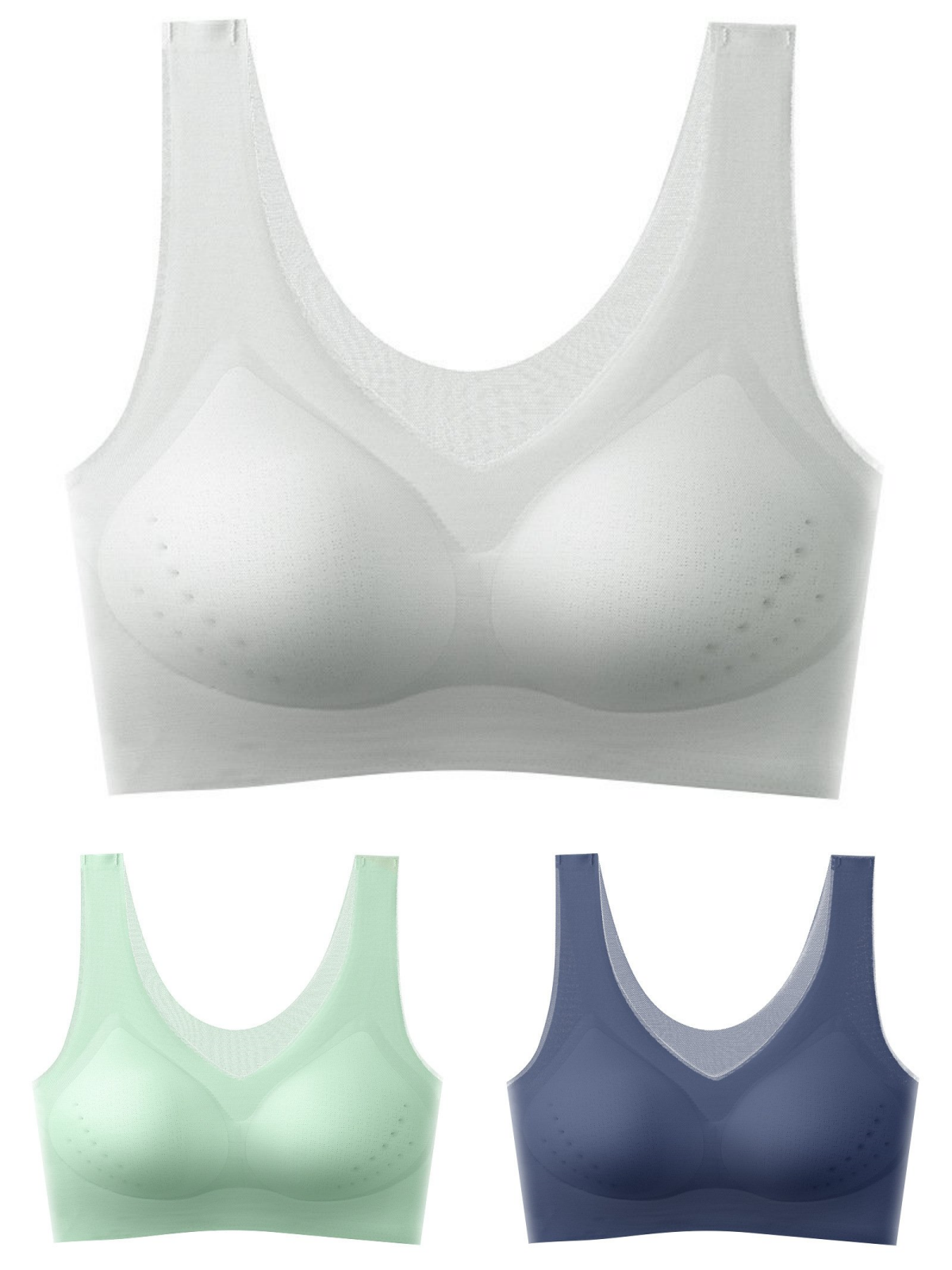 💕🎁【1 set 3 piese】2025, sutien push-up din mătase de gheață fără cusături