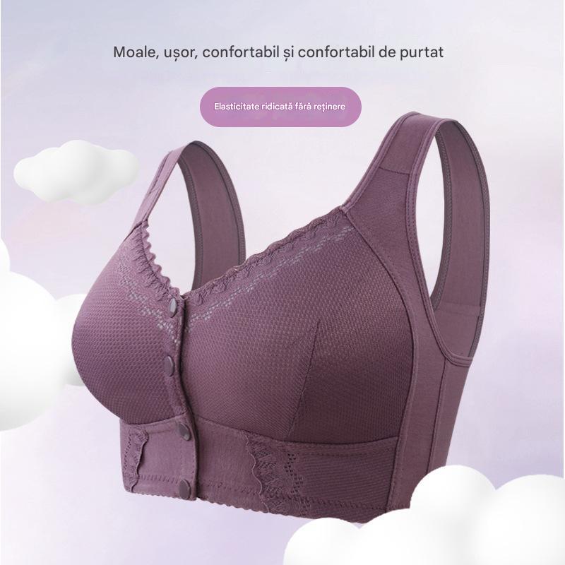💕(3buc)💕🎁【45kg-155kg】Sutien supradimensionat, respirabil, din bumbac moale, cu nasturi frontali