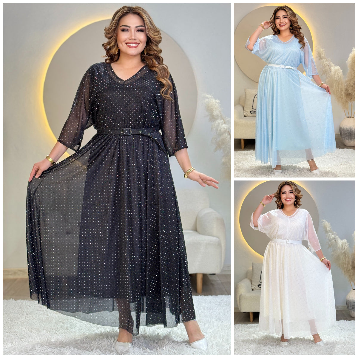 👗【S-5XL】Rochie plus size lejeră și strălucitoare