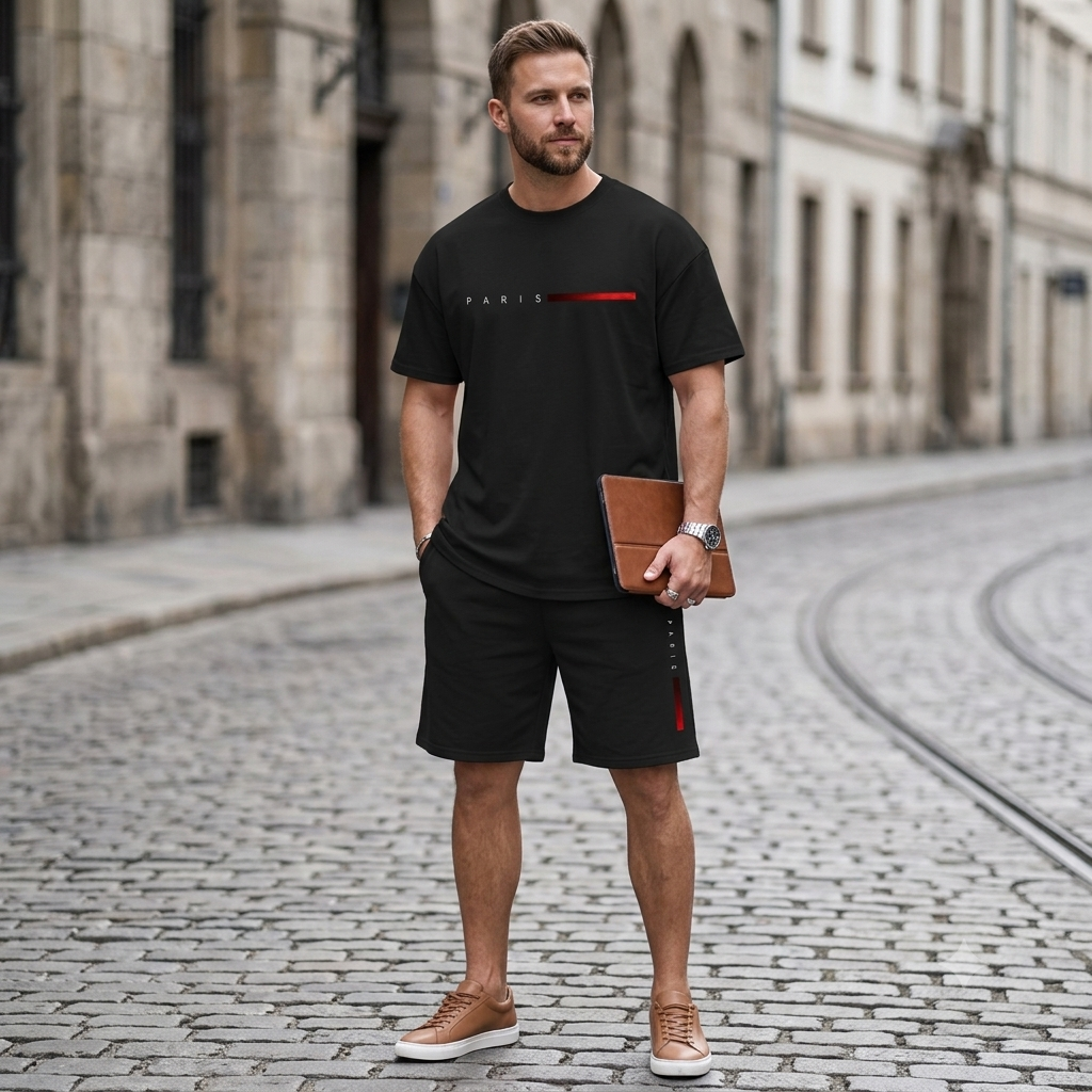 ✨【S-3XL】Muški ljetni sportski set od 2 dijela - udobna majica kratkih rukava i kratke hlače za svakodnevno i nošenje kod kuće