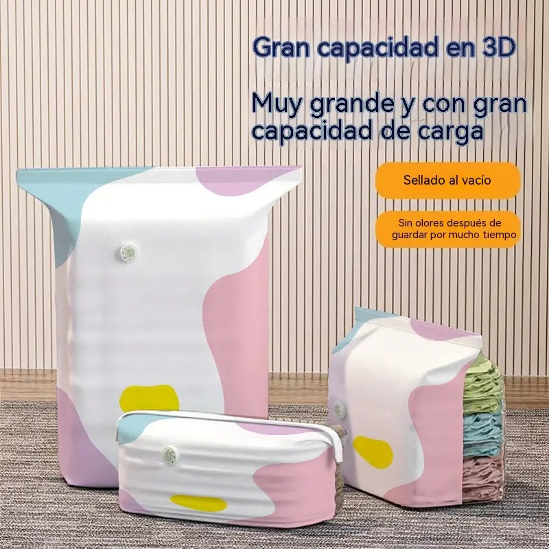 🧳【Juego de 5 piezas reforzado】💨 Bolsas de almacenamiento al vacío con compresión automática, reutilizables