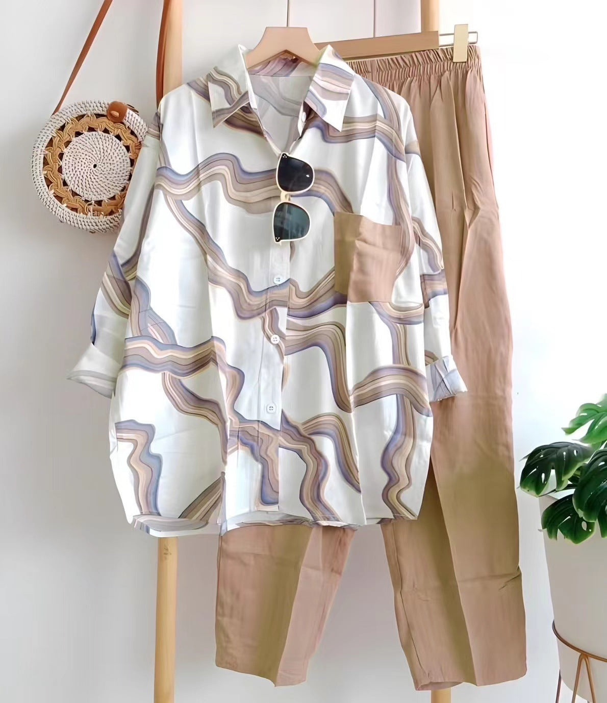 🔥 【 rabat 50%】💖【L-4XL】 🌸 prosty bawełniany zestaw codzienny na wiosnę i jesień, uniwersalny do noszenia na co dzień oraz do pracy