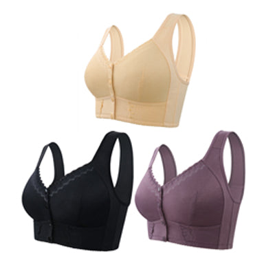 💕(3buc)💕🎁【45kg-155kg】Sutien supradimensionat, respirabil, din bumbac moale, cu nasturi frontali
