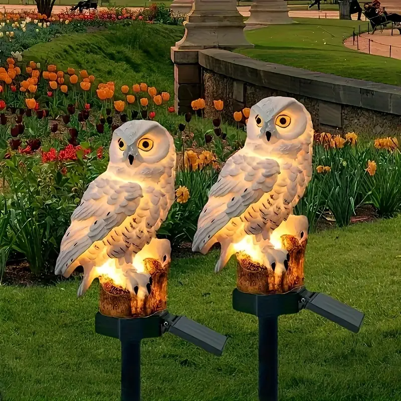 🎁✨【50% OFF】🦉 Lampă solară decorativă în formă de bufniță – Lumină caldă pentru grădina ta