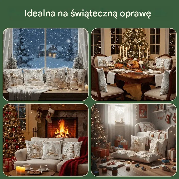 🎅Wyprzedaż świąteczna 50% TANIEJ🎄Poszewka na poduszkę z motywem świątecznym【Zestaw 4 elementów】