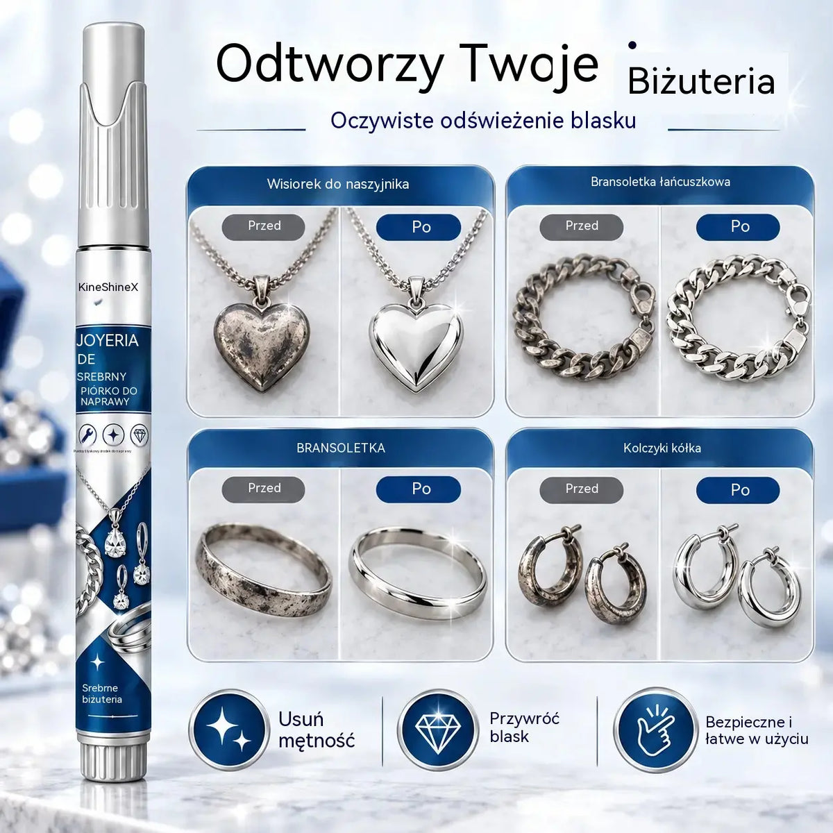 🔥 Oferta ograniczona czasowo: 50% rabatu 🔥 Ołówek do usuwania rys i poprawiania srebrnej biżuterii