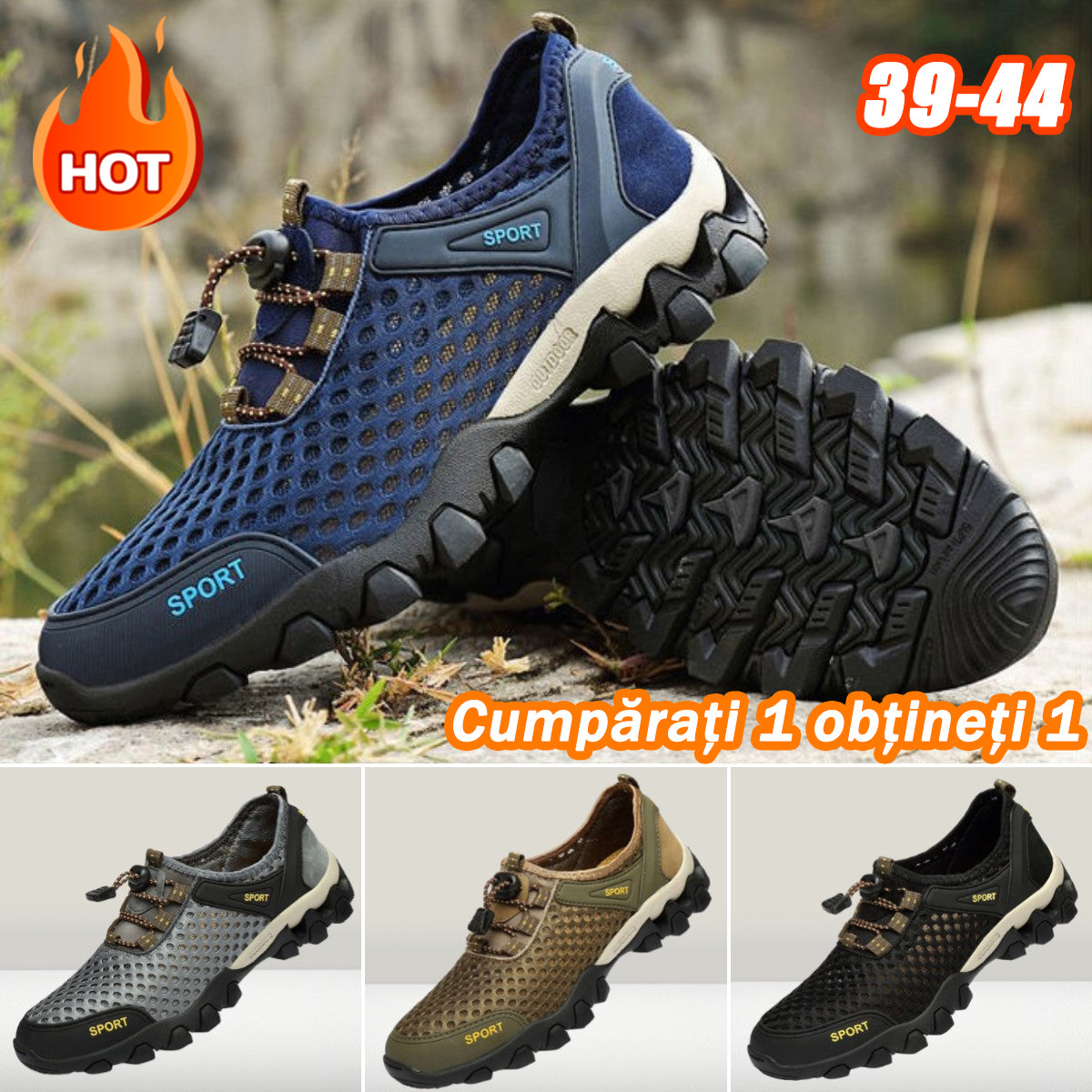 Nueva oferta 【39-44】 2025 zapatos de senderismo de malla transpirable para hombre de verano, impermeables y antideslizantes