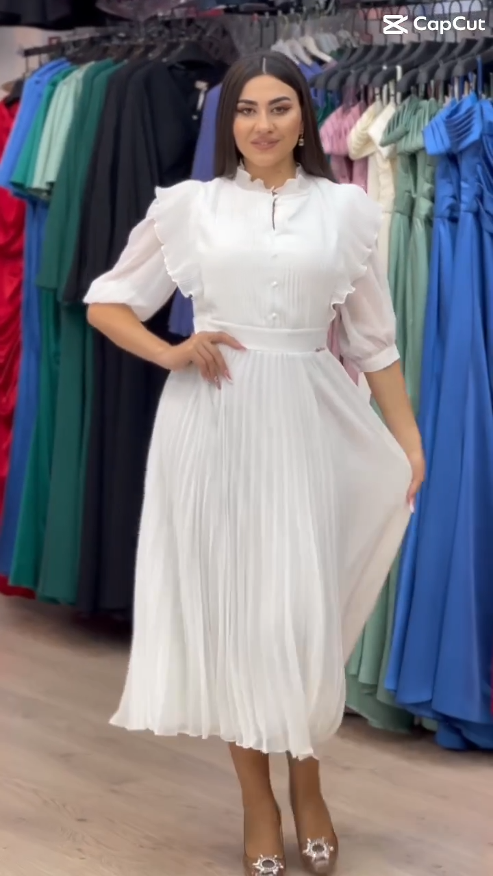 👗🍀【S-5XL】Nou 2025 primăvară-vară: Rochie plisată din șifon cu design elegant — moale și confortabilă de purtat