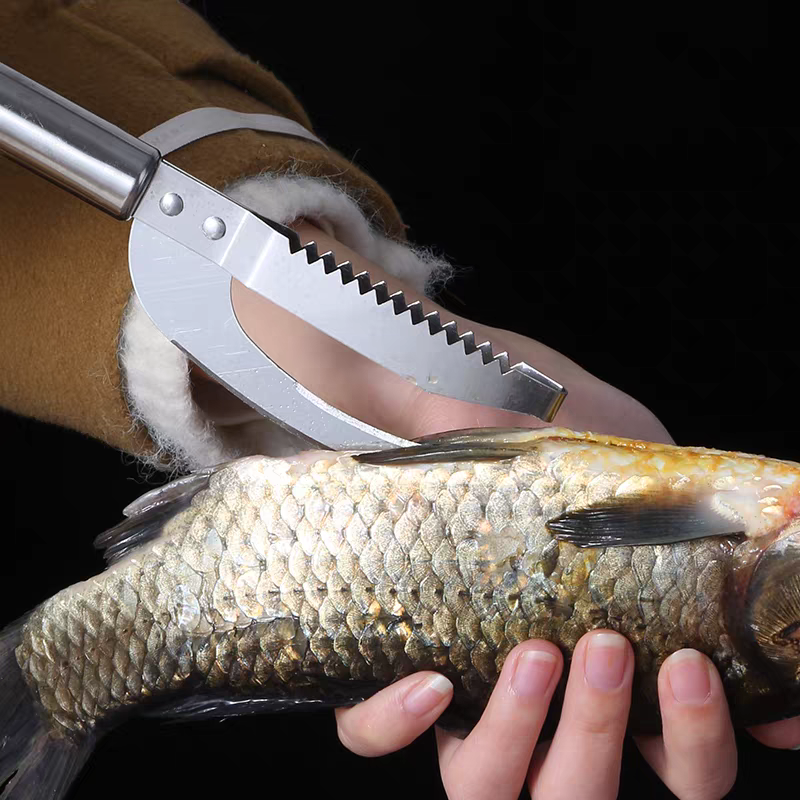 🍲🐟【Ofertă de 2 bucăți】 Cuțit multifuncțional din oțel inoxidabil pentru răzuire eficientă a solzilor de pește