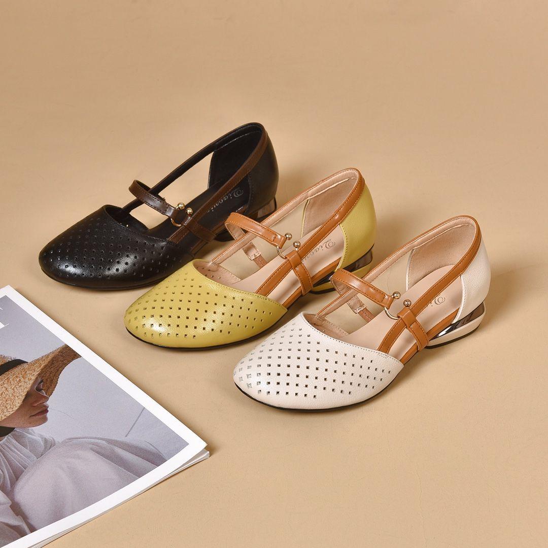 🔥🌴【35-42】Primăvara 2025, Sandale de damă, elegante, din piele naturală, cu toc mic, talpă moale