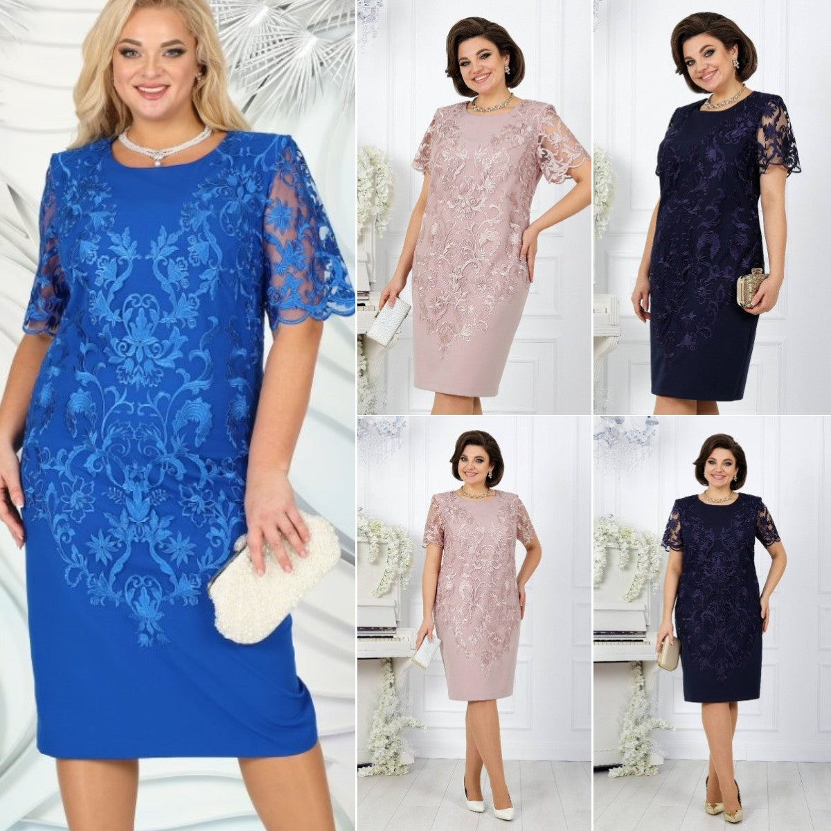 【🏆 Cele mai bine vândute produse】😍【S-3XL】 2025 Noua rochie de dantelă la modă, design clasic, elegant și simplu 3919675