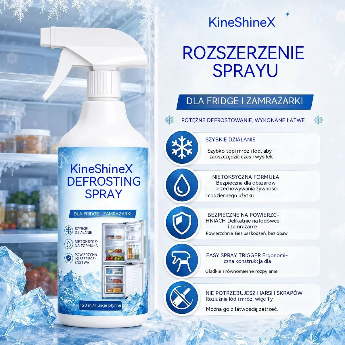 🔥【2 butelki za 119 zł】❄️ Nowy spray do odmrażania 2026 🧡 Szybko usuwa lód z zamrażarki