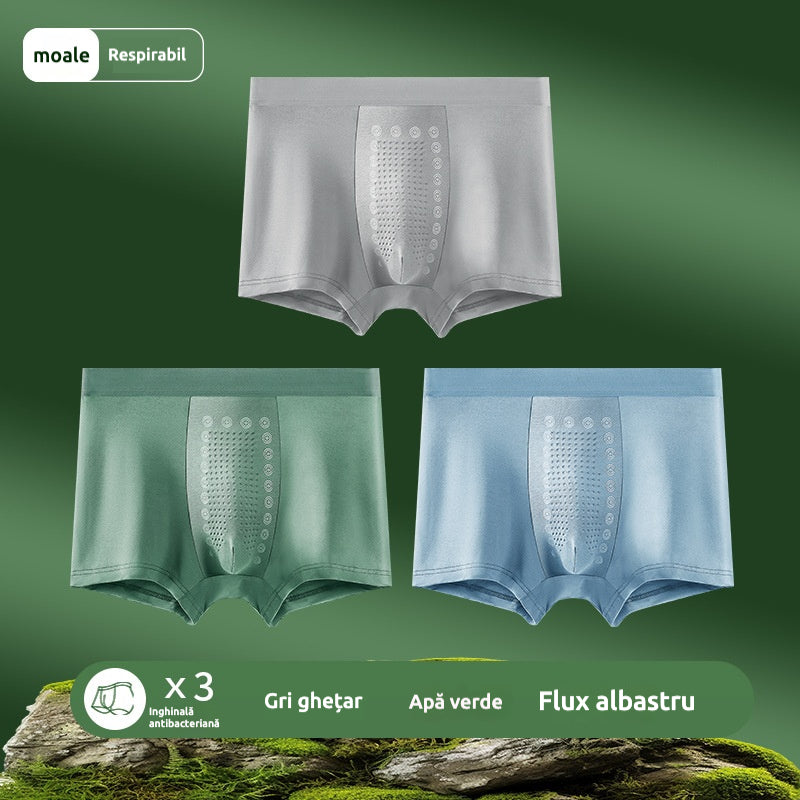 🩲✨【Set 3 bucăți】Boxeri bărbați cu efect magnetic în zona intimă|Respirabili și antibacterieni|Croială fără cusături laterale