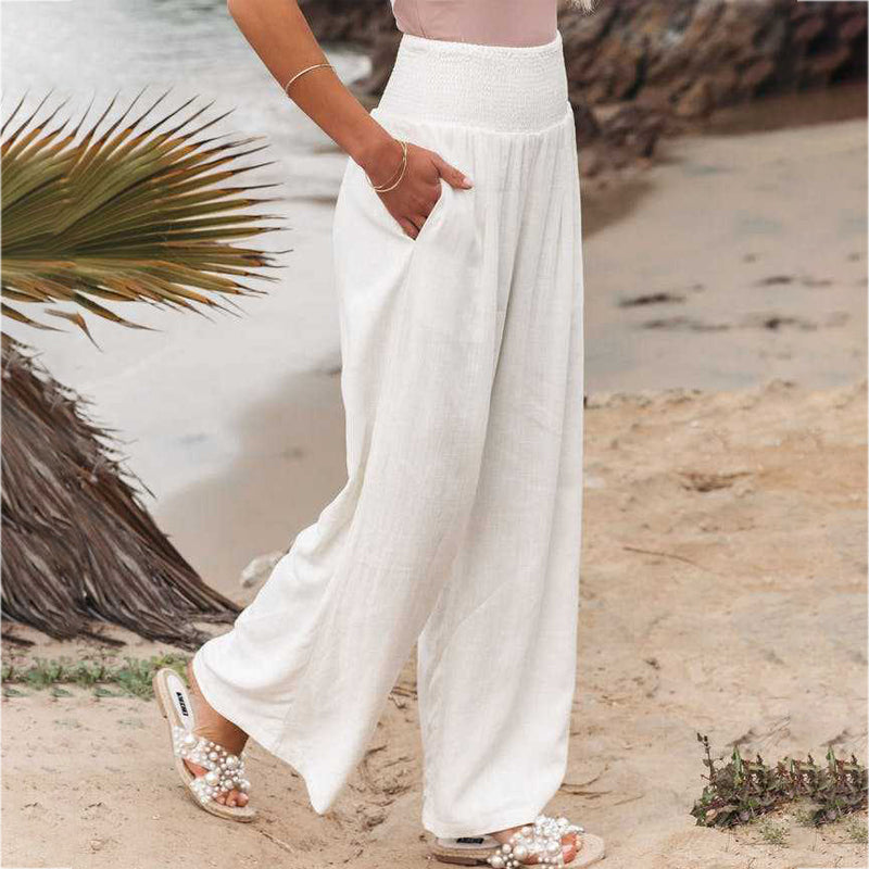 🥰👖【Reducere de 50%】2025 noua moda vara pentru femei pantaloni casual din bumbac pantaloni largi pantaloni drepti pantaloni casual