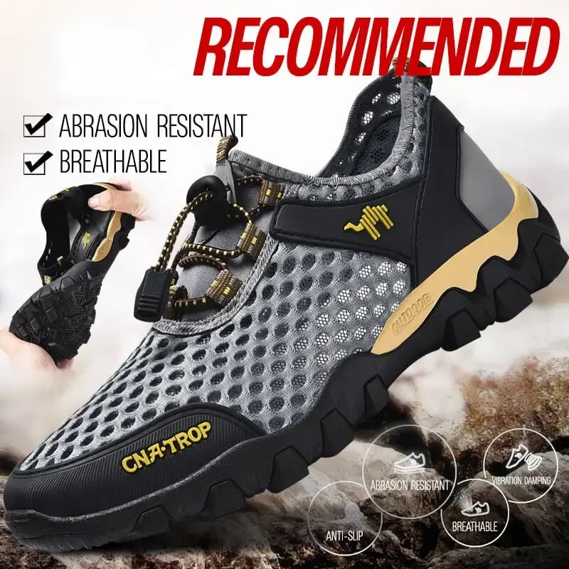 Nueva oferta 【39-44】 2025 zapatos de senderismo de malla transpirable para hombre de verano, impermeables y antideslizantes