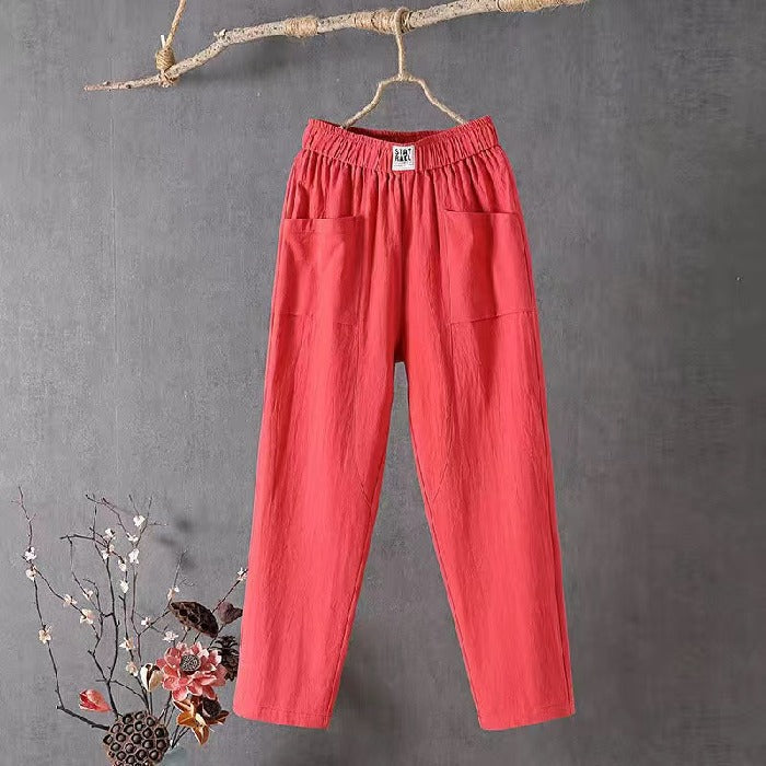🌿🌈【M-4XL】Pantaloni largi de damă în stil nou de vară 2025, pantaloni casual respirabili și confortabili