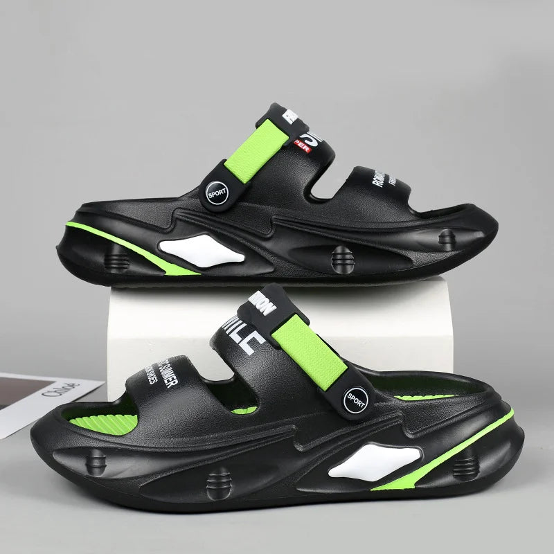🤽♂️👟【50% de descuento】✨🌹【36-45】2025 sandalias de hombre de suela gruesa antideslizantes, pantuflas y sandalias dos en uno, más convenientes