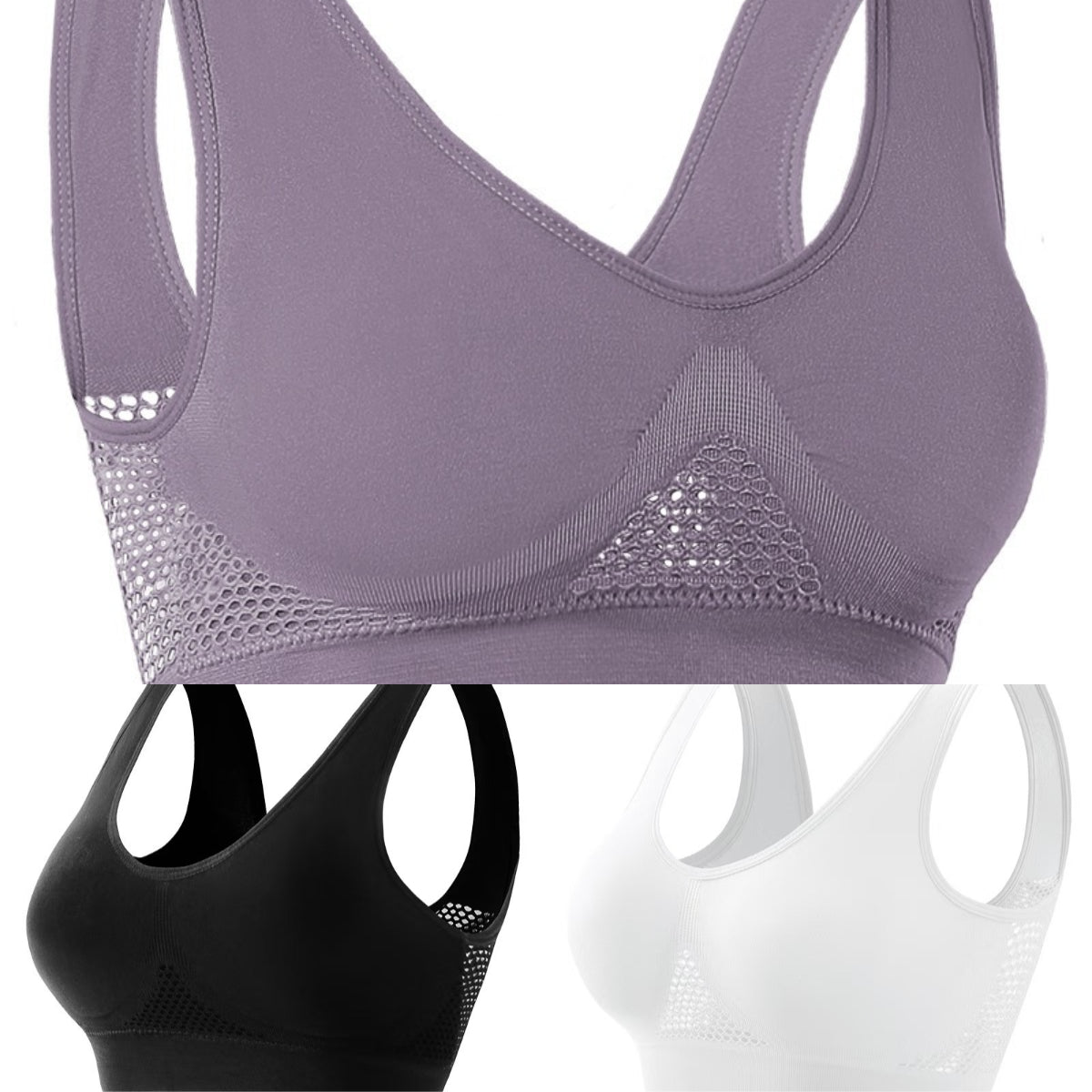 🥰【Paquete de 3】Sujetador deportivo transpirable y fresco ❤️【40-120KG】.