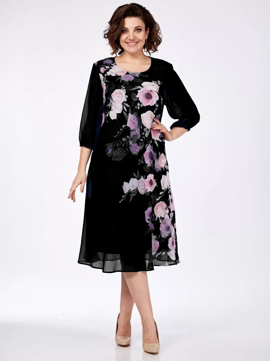 🌸 49% reducere 💥💕【S-5XL】2025 Rochie eleganta de primavara din sifon cu imprimeu floral🌷