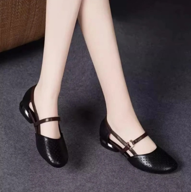 🔥🌴【35-42】Primăvara 2025, Sandale de damă, elegante, din piele naturală, cu toc mic, talpă moale