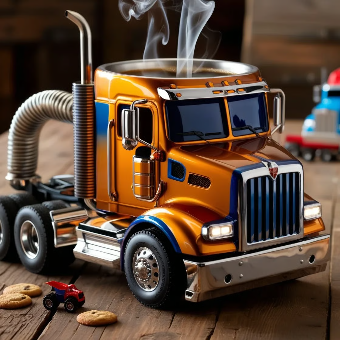 🚛 Tazas de café artesanales para semirremolques