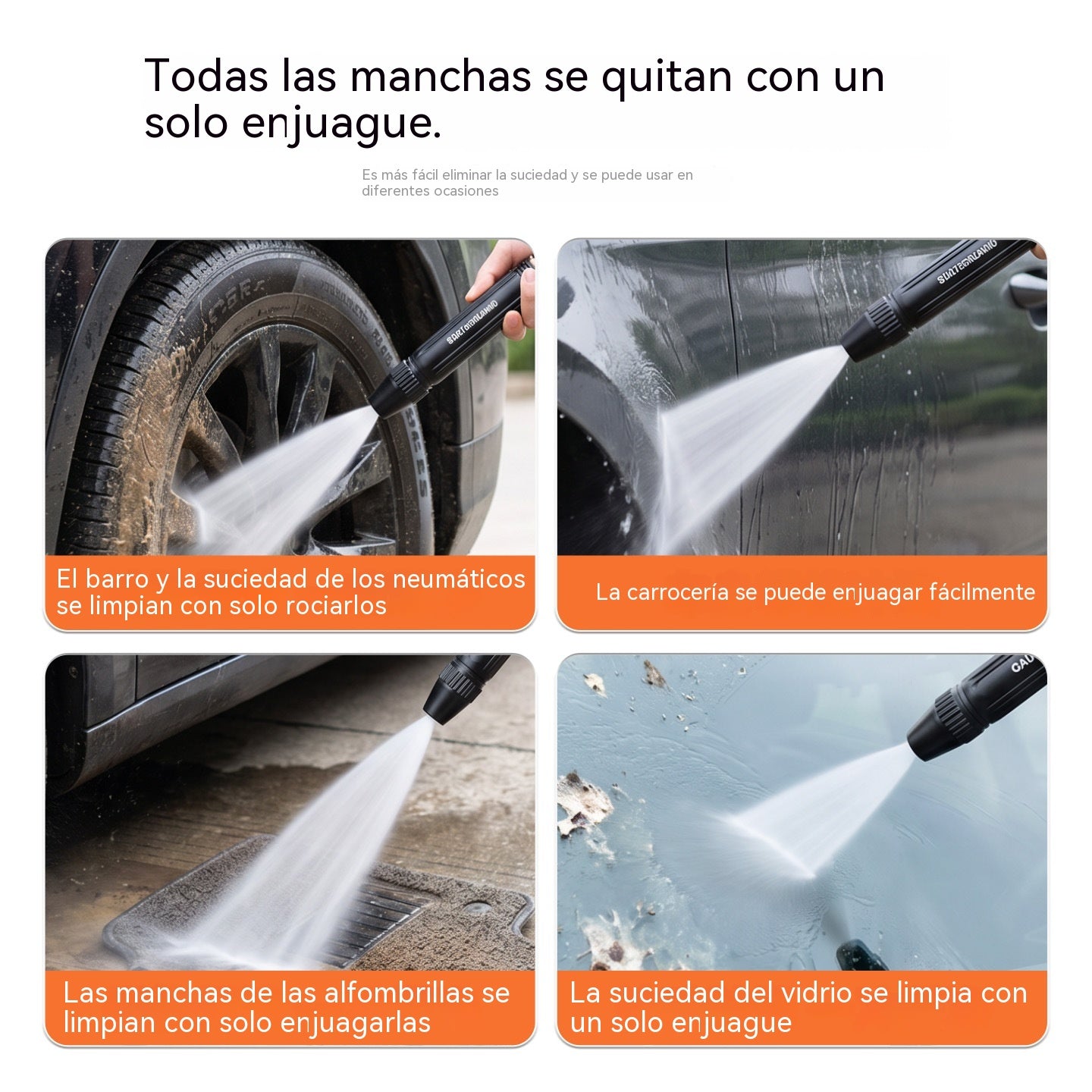 Último día con 55% de descuento: 【2 juegos por 26 euros】Pistola pulverizadora de alta presión para uso doméstico