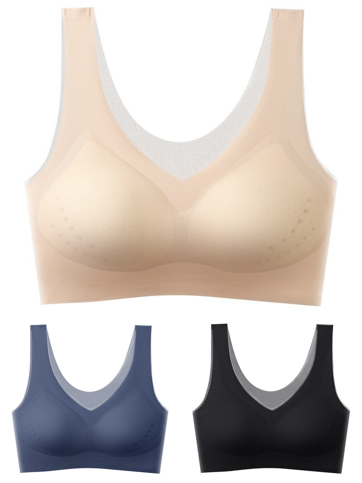 💕🎁【1 set 3 piese】2025, sutien push-up din mătase de gheață fără cusături