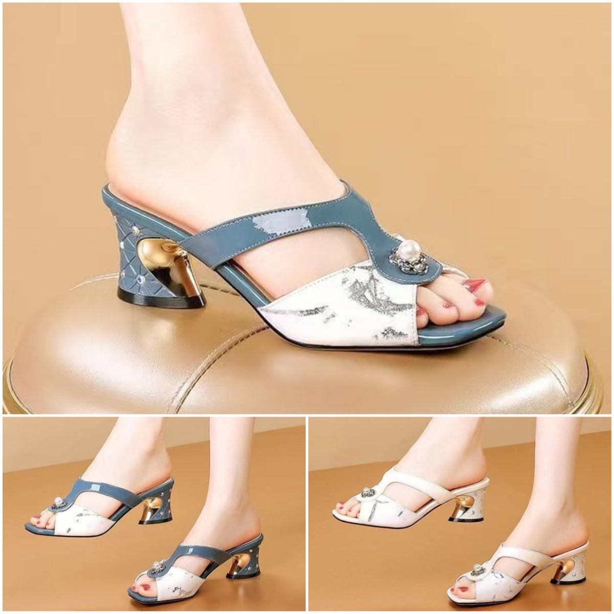 👡【35-40】Sandalias de tacón grueso con boca de pez de moda👡