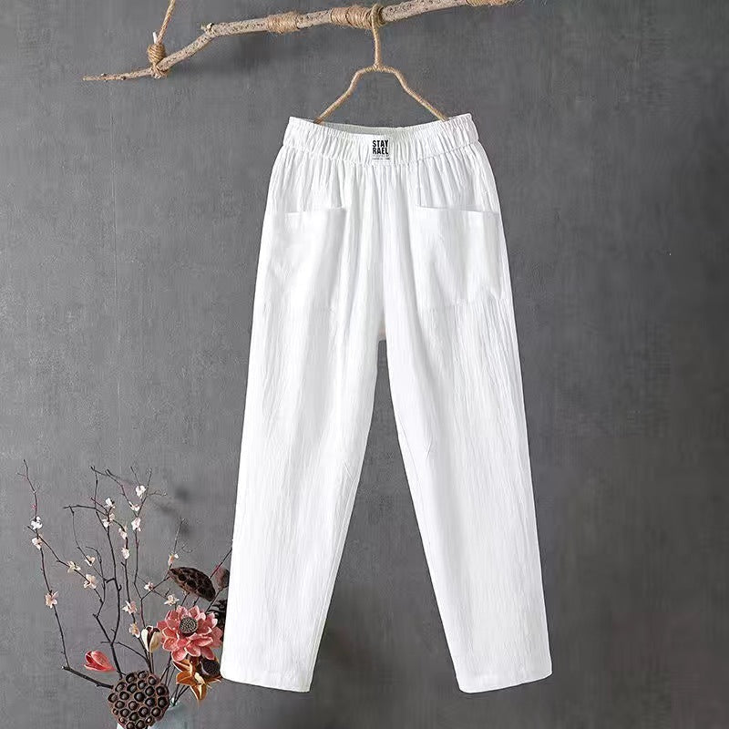 🌿🌈【M-4XL】Pantaloni largi de damă în stil nou de vară 2025, pantaloni casual respirabili și confortabili