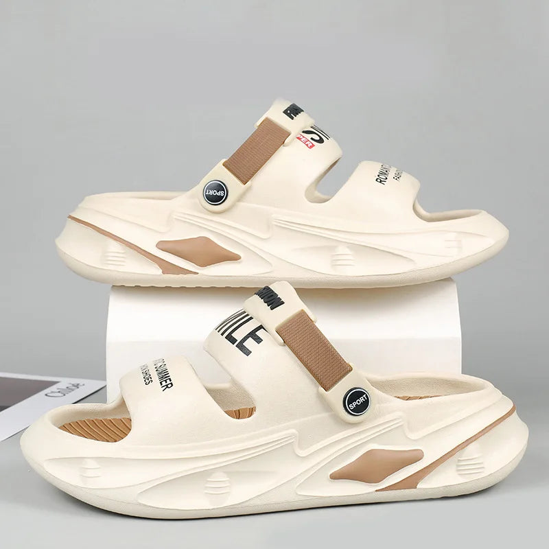 🤽♂️👟【50% de descuento】✨🌹【36-45】2025 sandalias de hombre de suela gruesa antideslizantes, pantuflas y sandalias dos en uno, más convenientes