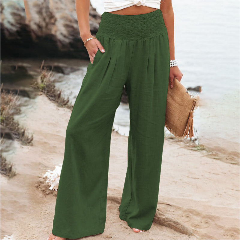 🥰👖【Reducere de 50%】2025 noua moda vara pentru femei pantaloni casual din bumbac pantaloni largi pantaloni drepti pantaloni casual