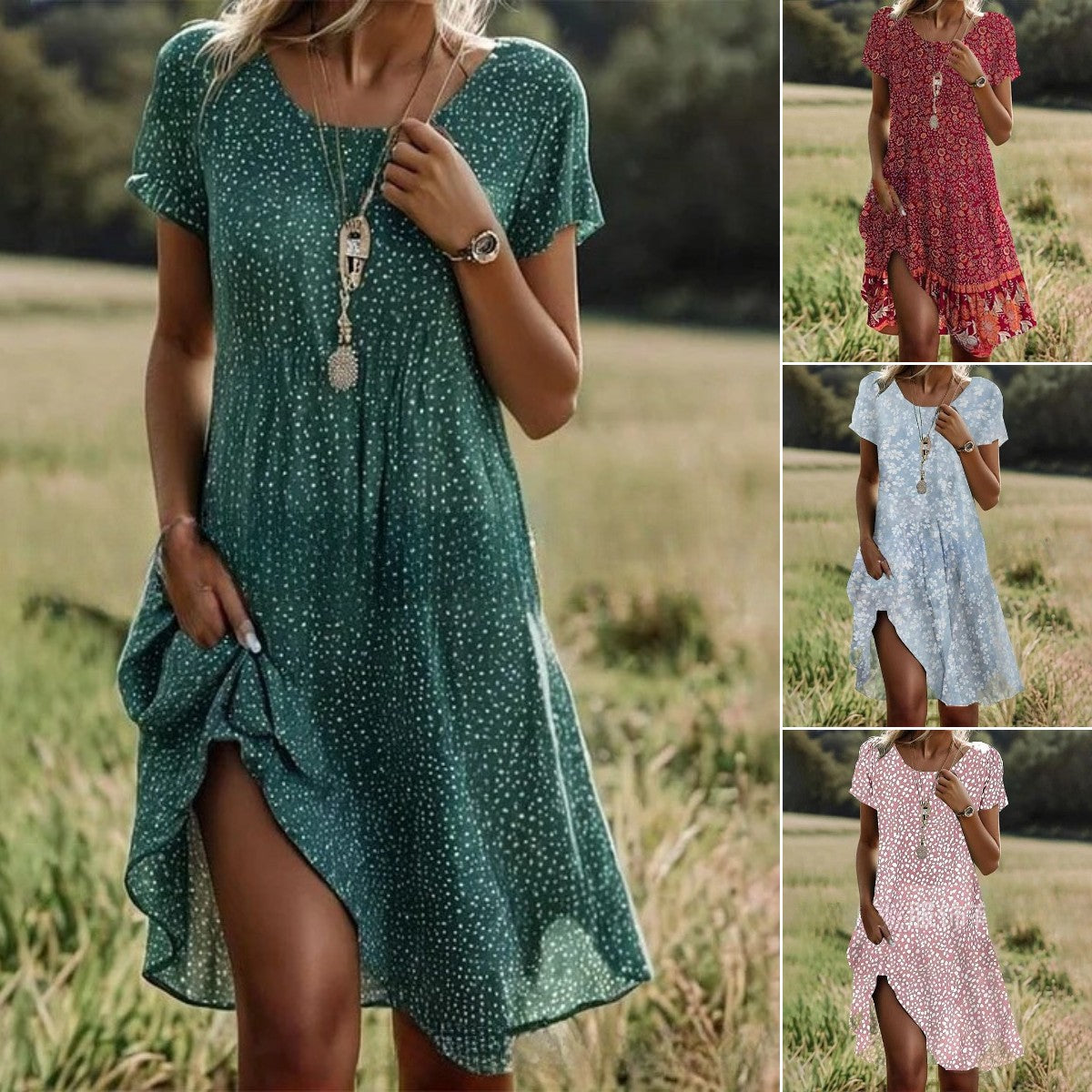 💖Promoție nouă【S-3XL】👗Rochie nouă 2025 cu guler rotund