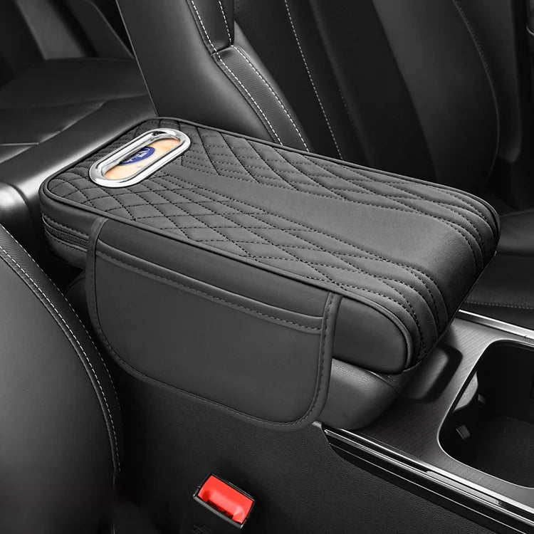 Multifunkčný kožený box na lakťovú opierku do auta tri v jednom