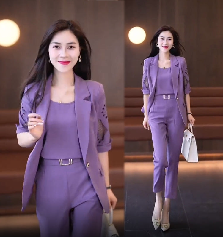 🏆【Jachetă+Vestă+Pantaloni】Set de trei piese, costum casual nou la modă 2025