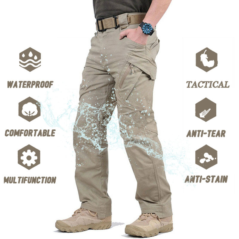 👖✨【49% OFF】Pantaloni cargo negri militar cu mai multe buzunare pentru bărbați noi, respirabili 3830198