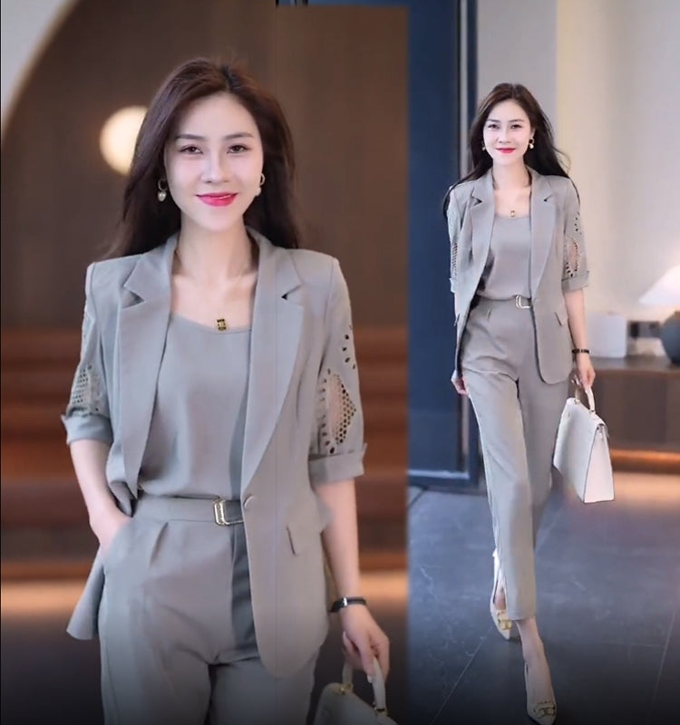 🏆【Jachetă+Vestă+Pantaloni】Set de trei piese, costum casual nou la modă 2025