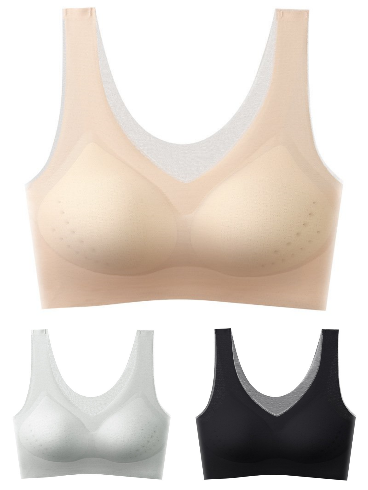 💕🎁【1 set 3 piese】2025, sutien push-up din mătase de gheață fără cusături