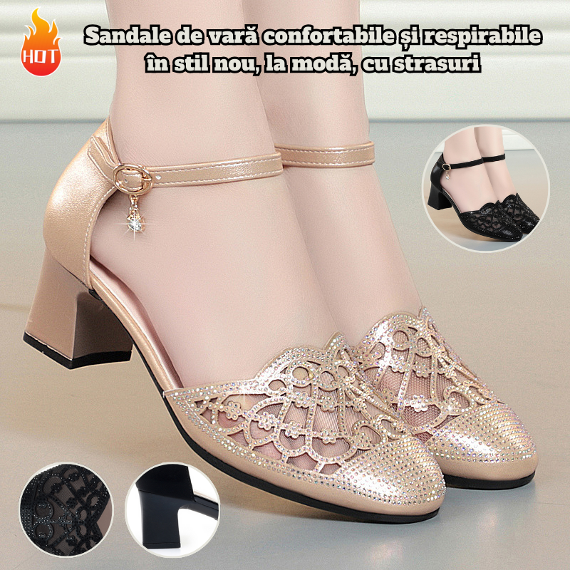 💞👡【Reducere 50%】【35-40】Sandale cu toc jos, la modă, în stil nou 2025, confortabile și care nu obosesc la mers
