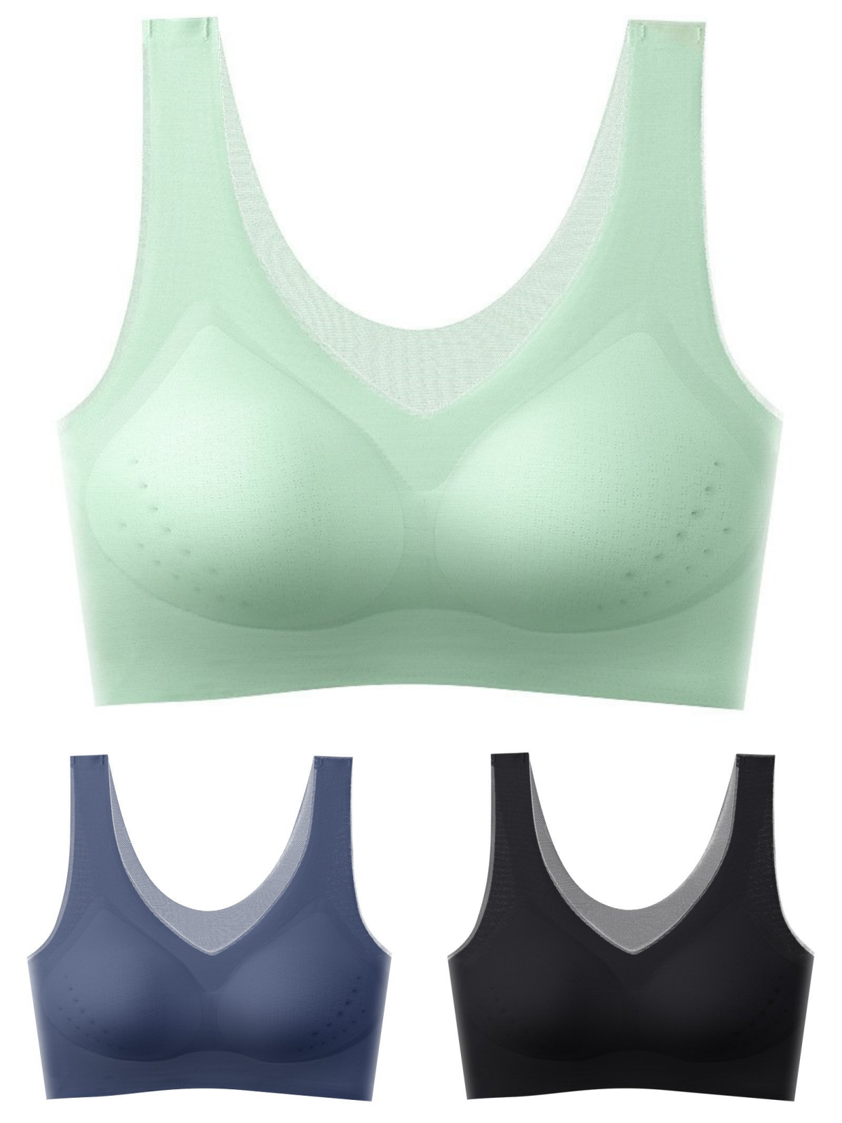 💕🎁【1 set 3 piese】2025, sutien push-up din mătase de gheață fără cusături